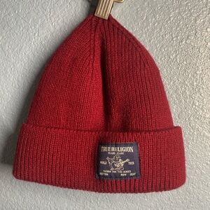 True Religion Deep Red Knit Hat